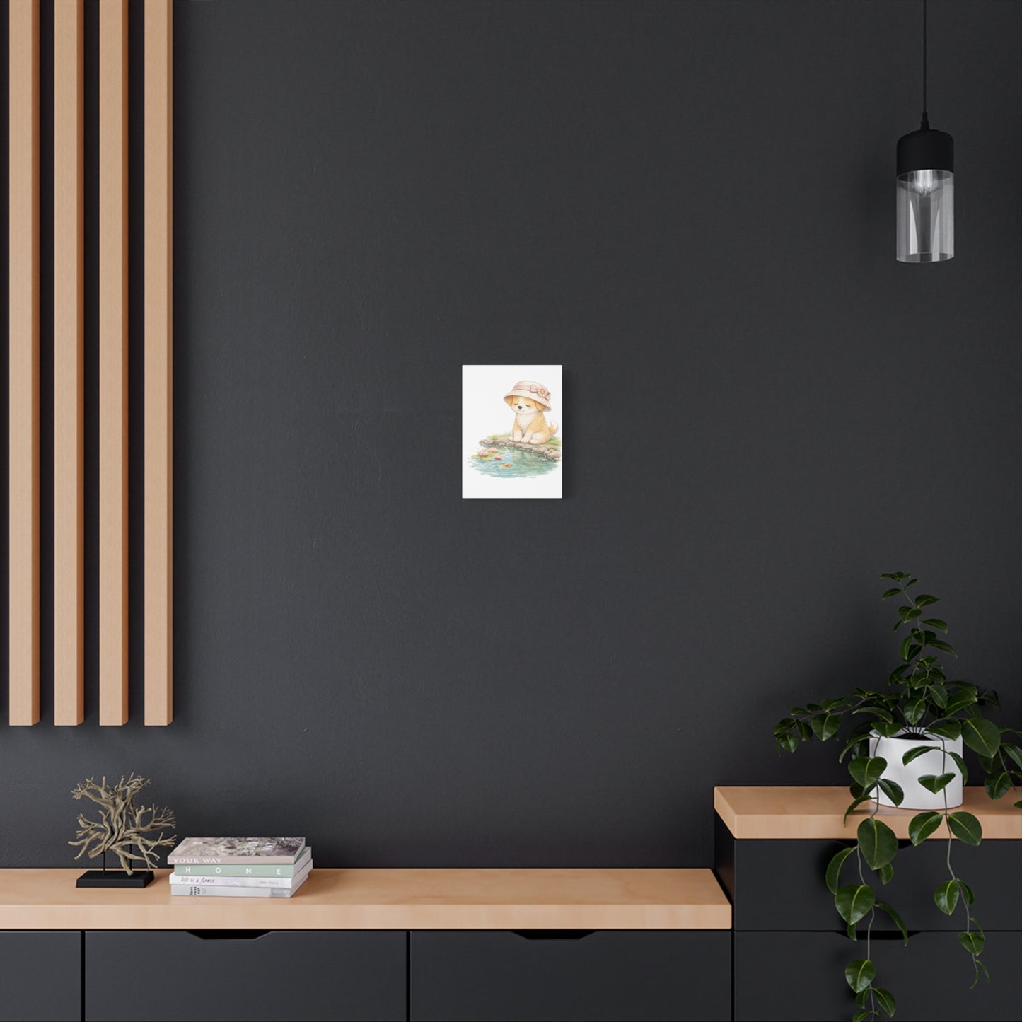 "Watching the Water" | Soft Illustrated Canvas Wall Art