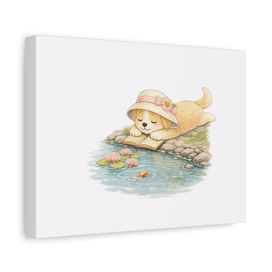 "At the Water’s Edge" | Soft Illustrated Canvas Wall Art