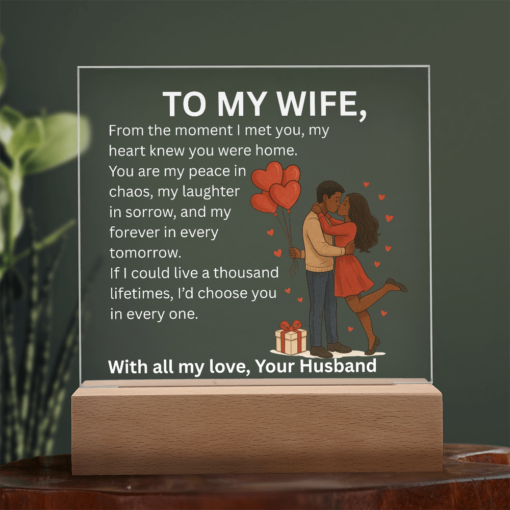 To My Wife β Heartfelt Love Message Acrylic Plaque | Romantic Christmas, Anniversary, Birthday, or Valentine's Day Gift from Husband