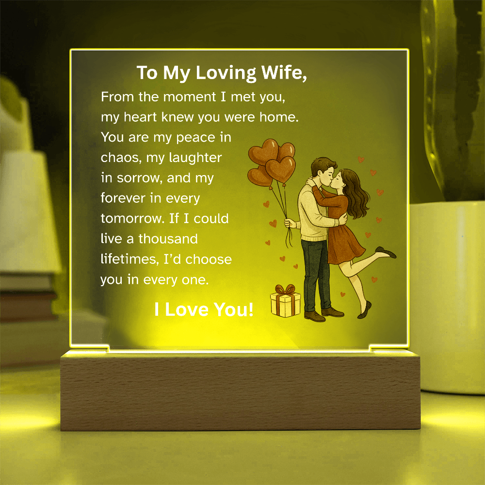 To My Loving Wife – Romantic Couple Acrylic Plaque