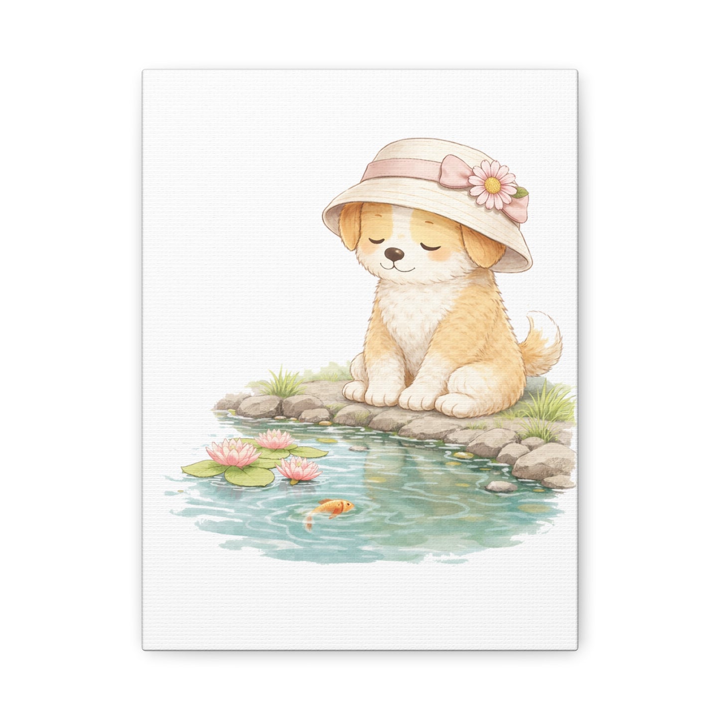 "Watching the Water" | Soft Illustrated Canvas Wall Art