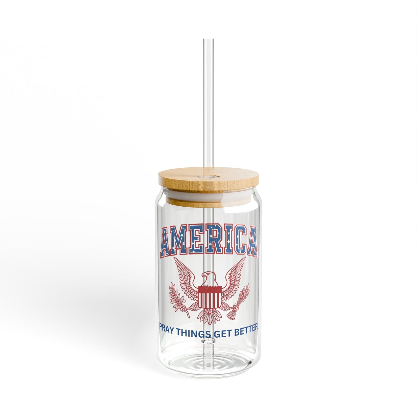 American Travel Mug - Patriotic Sipper Glass, 16oz