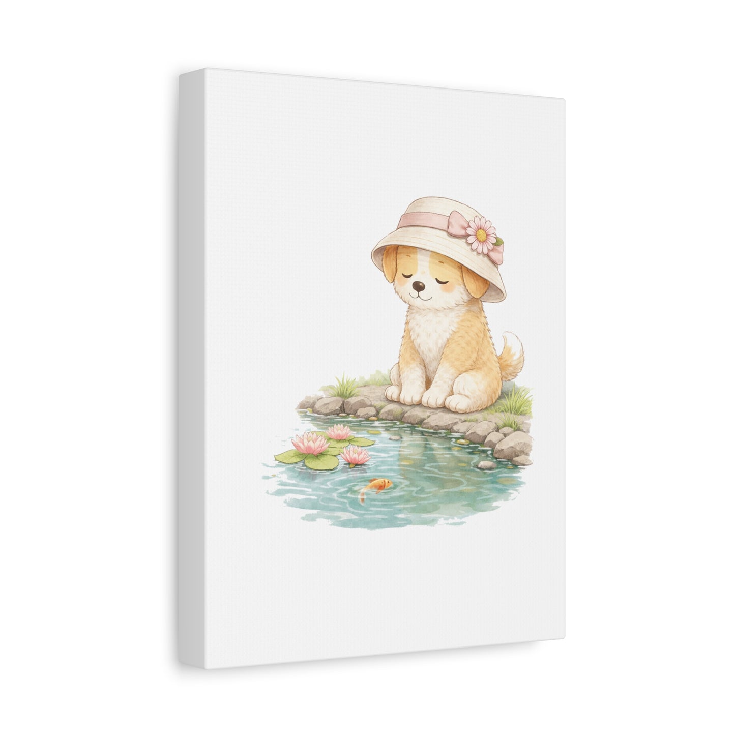 "Watching the Water" | Soft Illustrated Canvas Wall Art