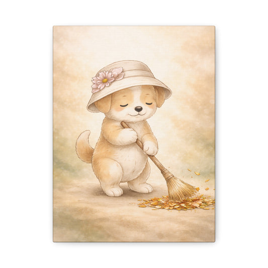 "Keeping Things Tidy" | Soft Illustrated Canvas Wall Art