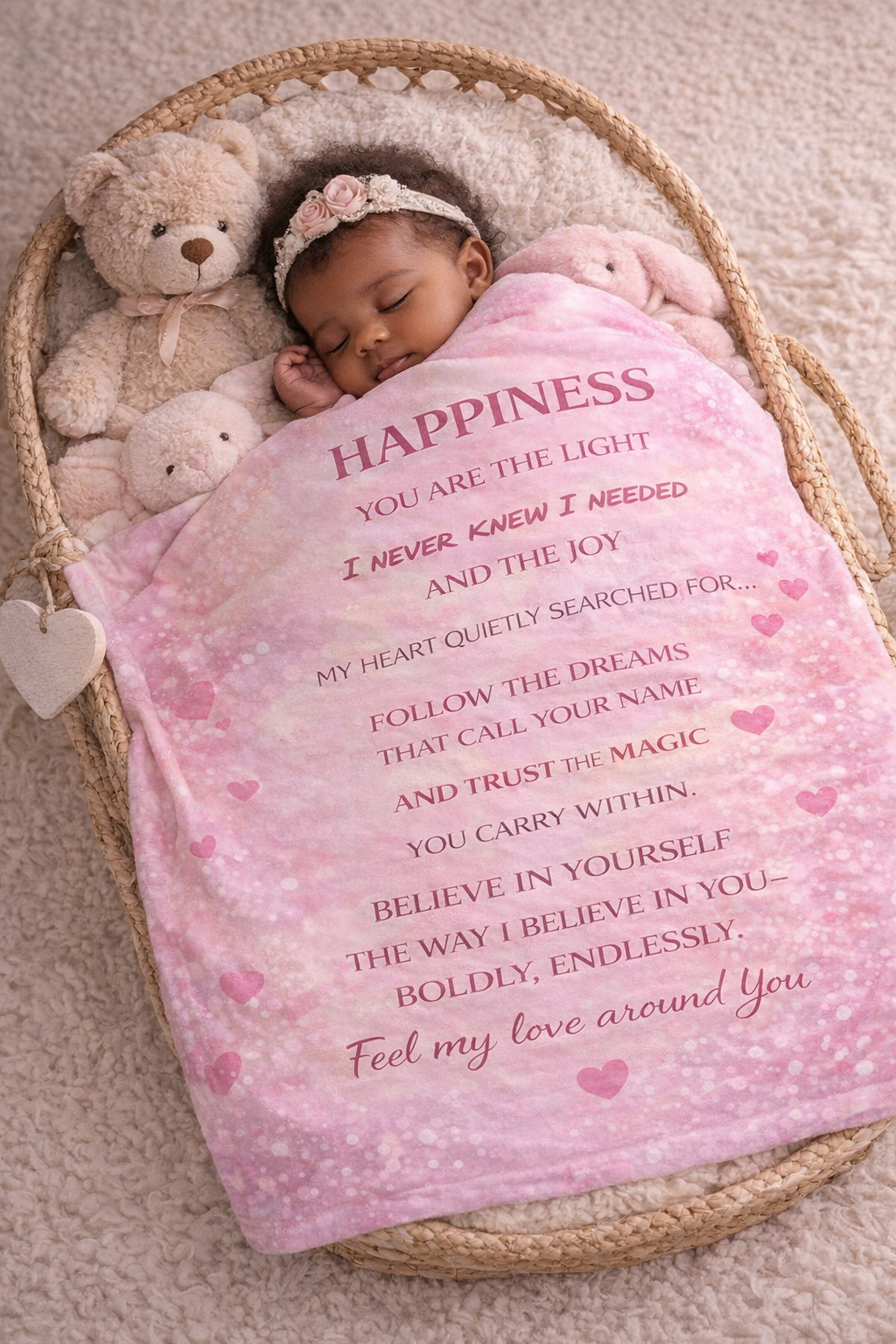 Pink Watercolor Fleece Blanket