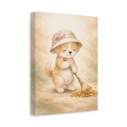 "Keeping Things Tidy" | Soft Illustrated Canvas Wall Art