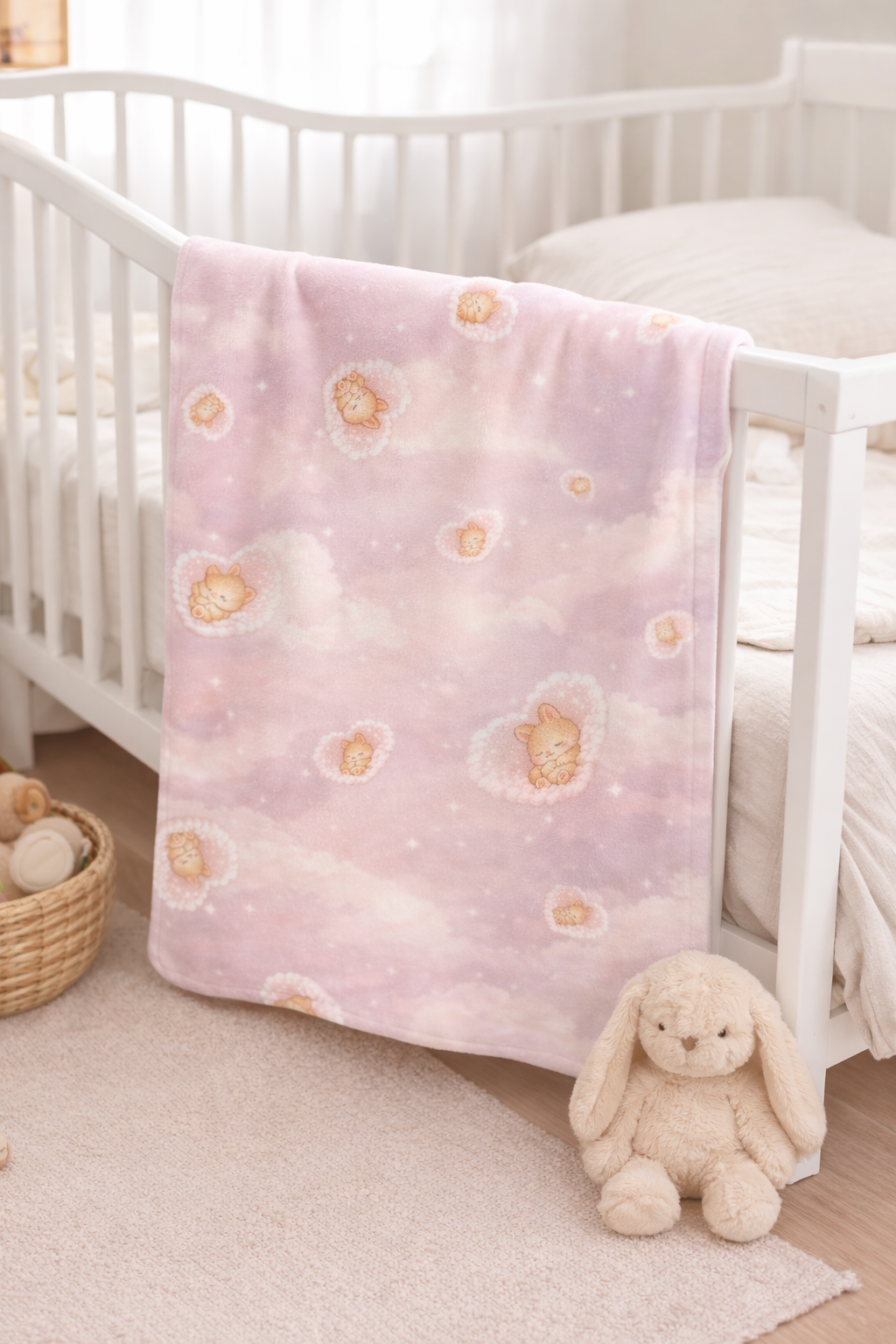 Bunny in the Sky | Soft Fleece Baby Blanket