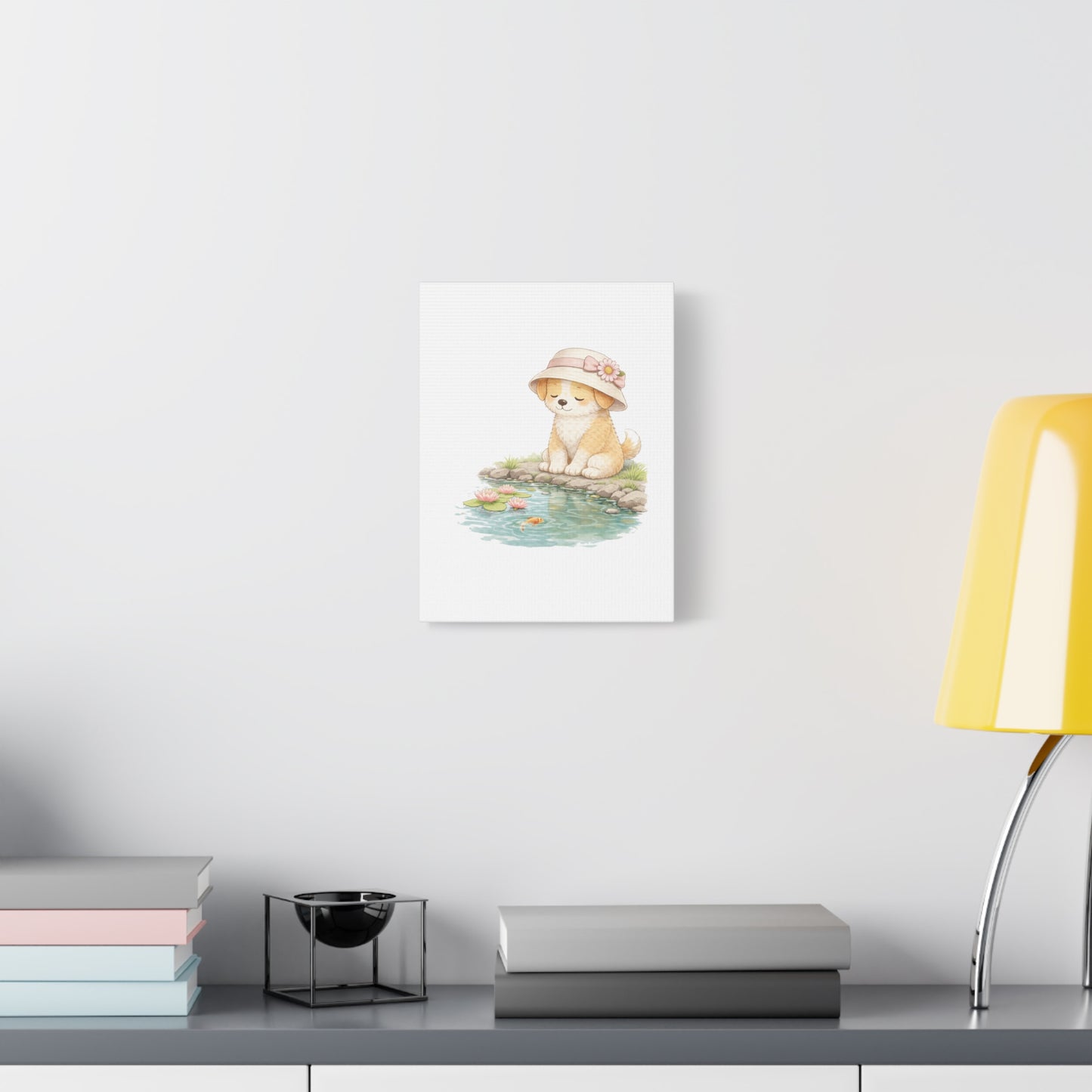 "Watching the Water" | Soft Illustrated Canvas Wall Art