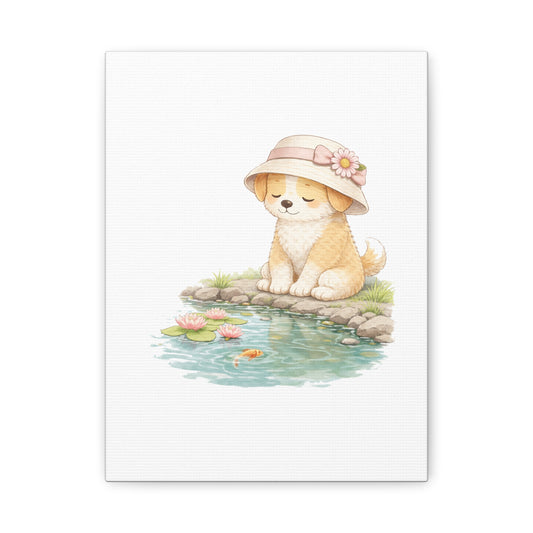 "Watching the Water" | Soft Illustrated Canvas Wall Art