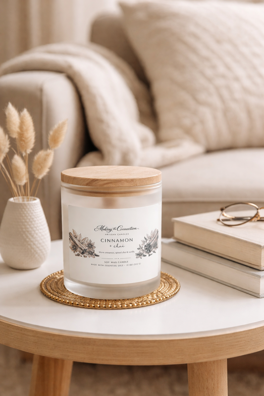 Cinnamon & Chai | Frosted Glass Candle