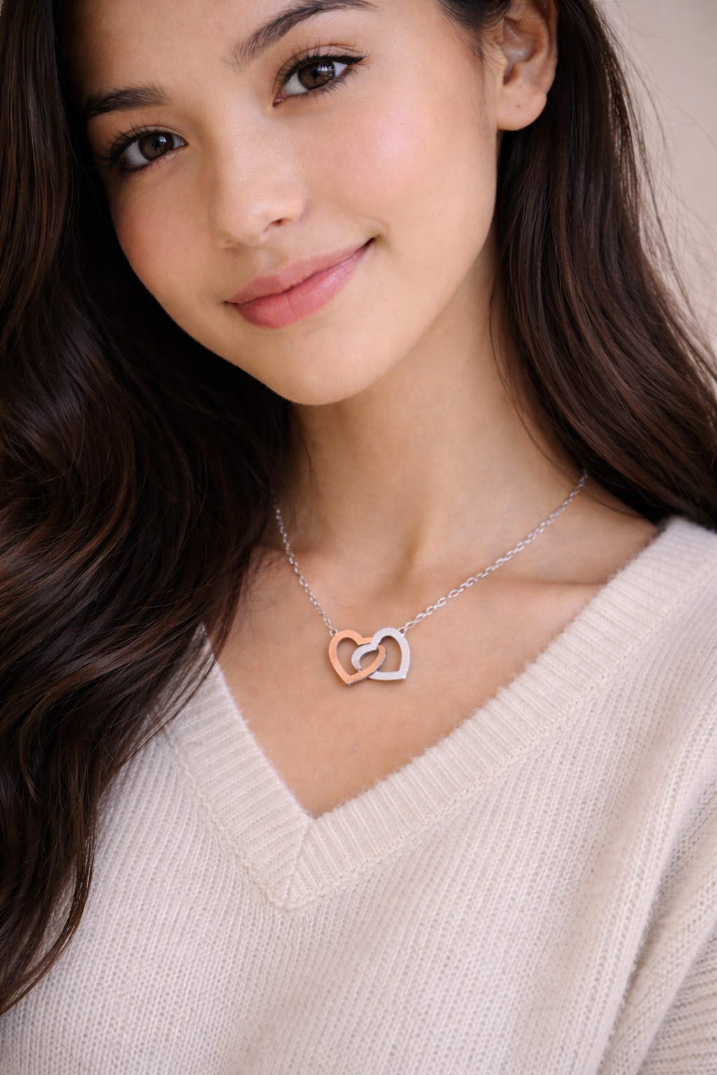 Gift for Granddaughter from Granddad Interlocking Heart Necklace