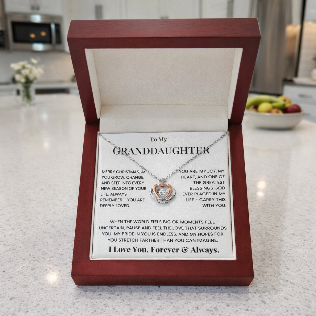 Christmas Message Necklace for Granddaughter
