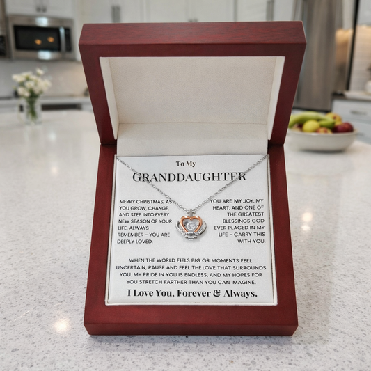 Christmas Message Necklace for Granddaughter