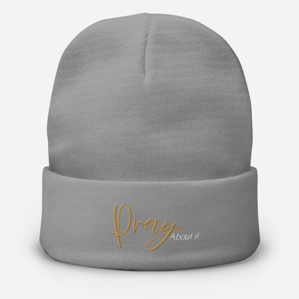 Pray About It - Embroidered Beanie