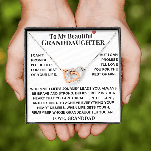 Gift for Granddaughter from Granddad Interlocking Heart Necklace