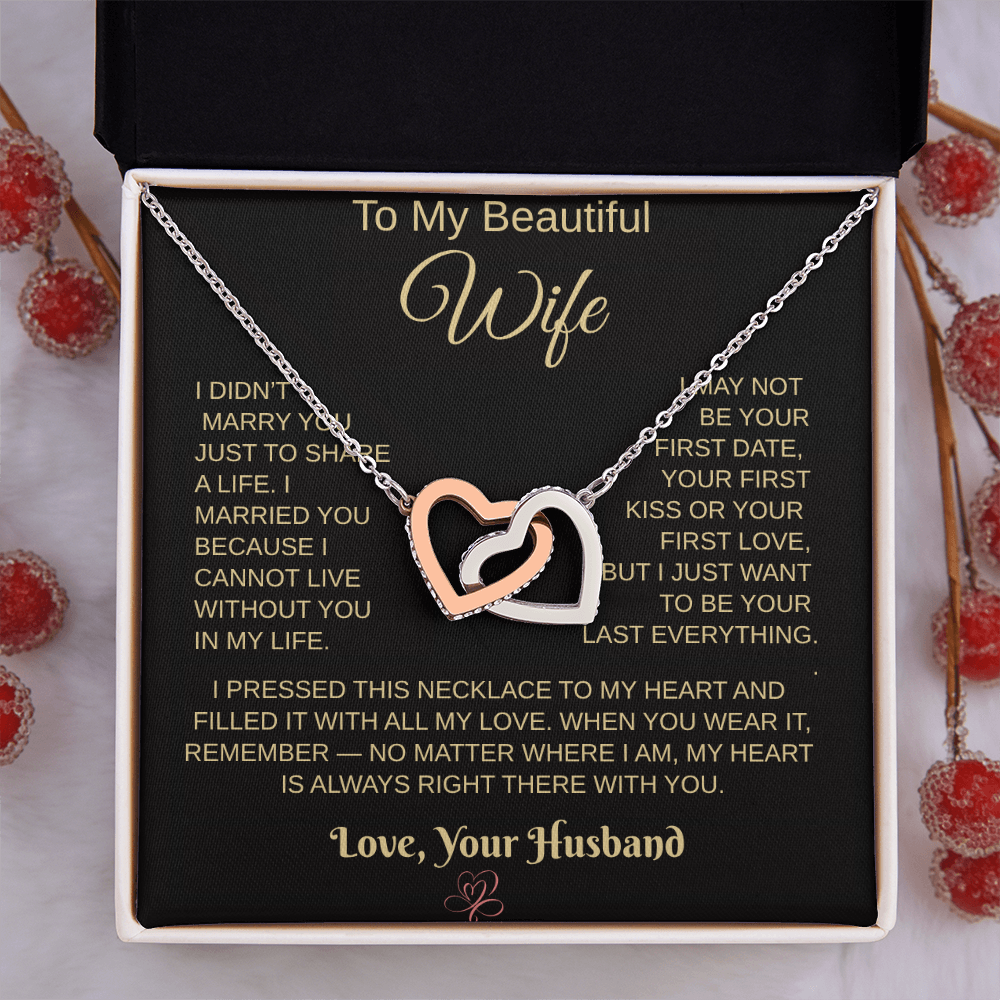 To My Beautiful Wife – Heartfelt Necklace Gift from Husband