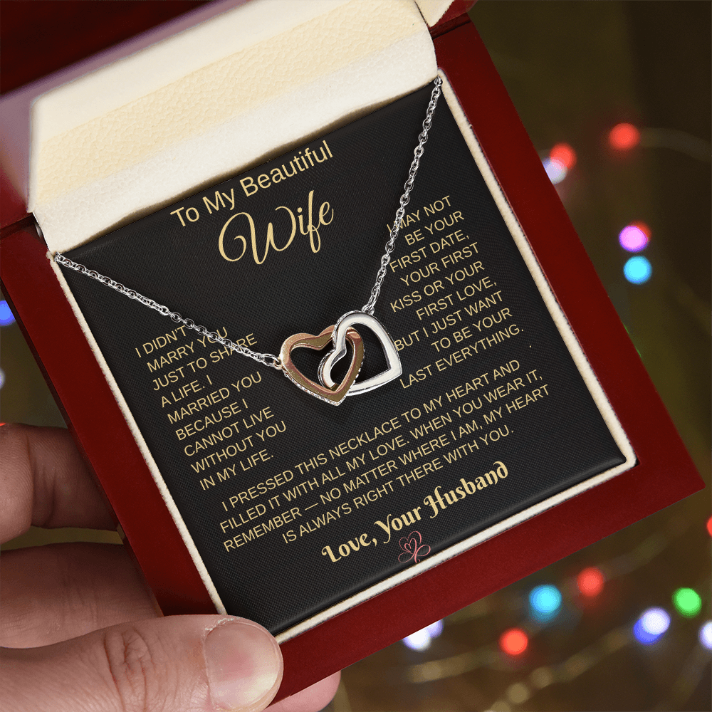 To My Beautiful Wife – Heartfelt Necklace Gift from Husband