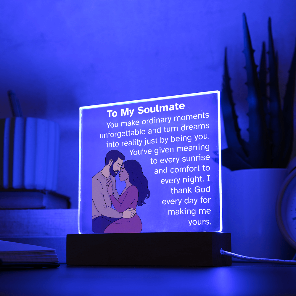 To My Soulmate – Romantic Acrylic Plaque Gift for Him or Her