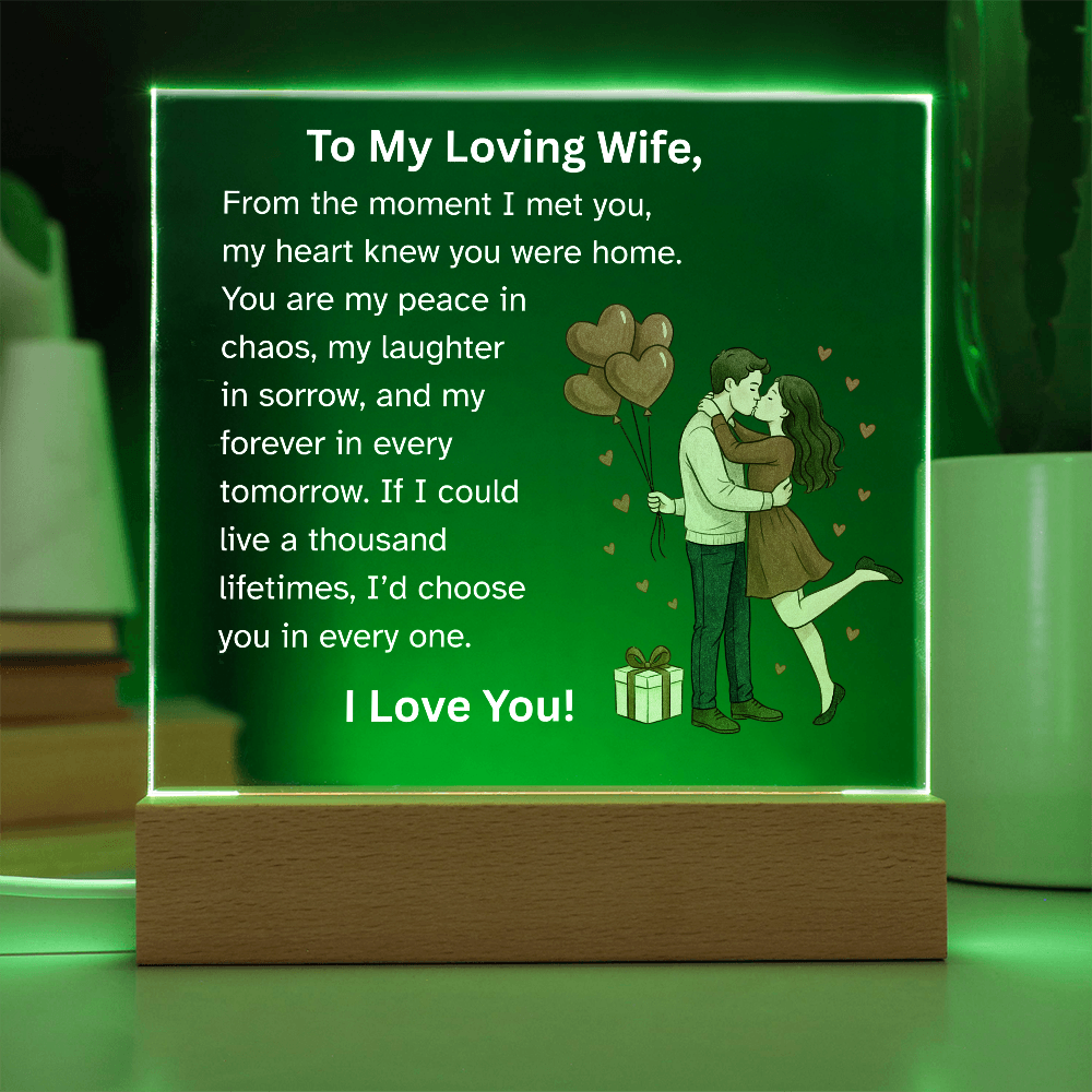 To My Loving Wife – Romantic Couple Acrylic Plaque
