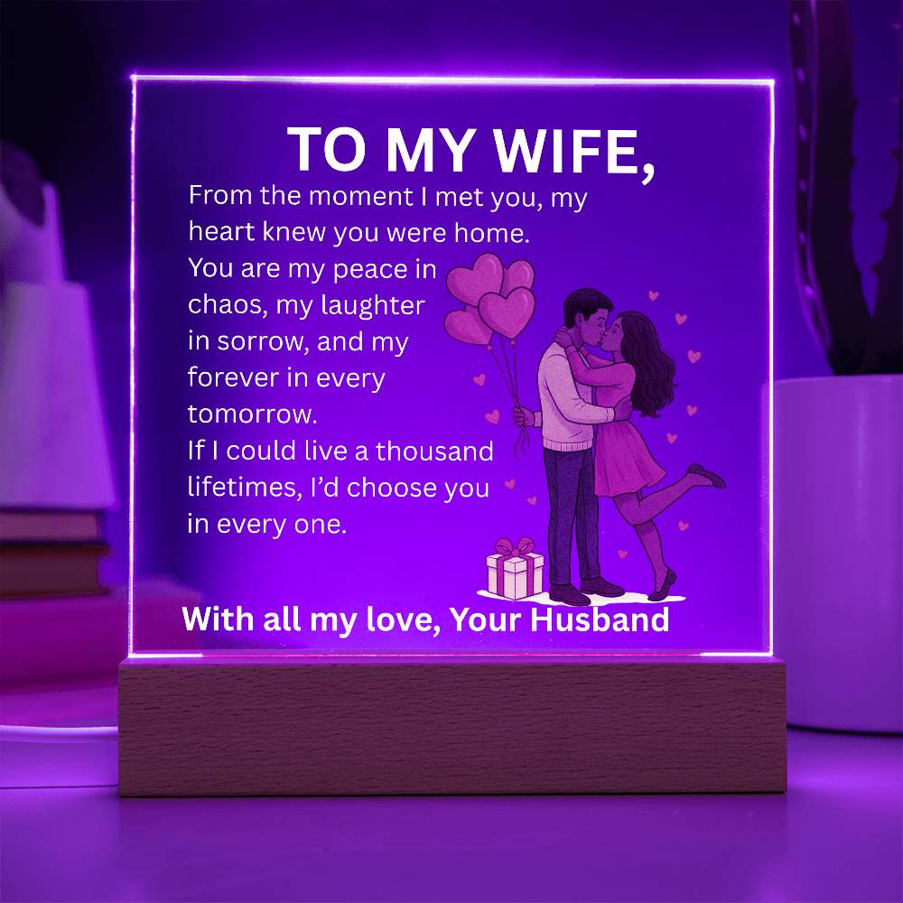 To My Wife – Heartfelt Love Message Acrylic Plaque | Romantic Christmas, Anniversary, Birthday, or Valentine's Day Gift from Husband