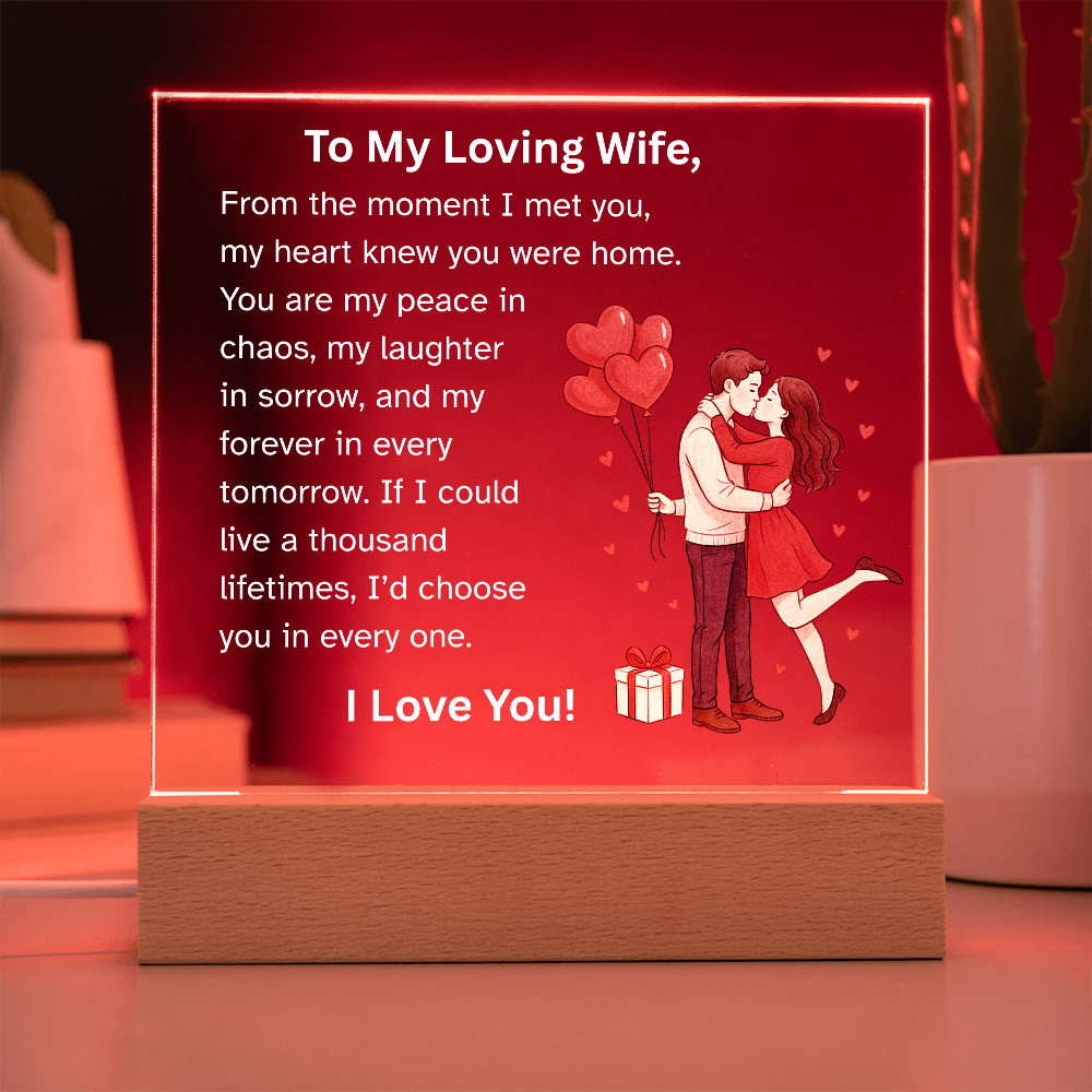 To My Loving Wife – Romantic Couple Acrylic Plaque