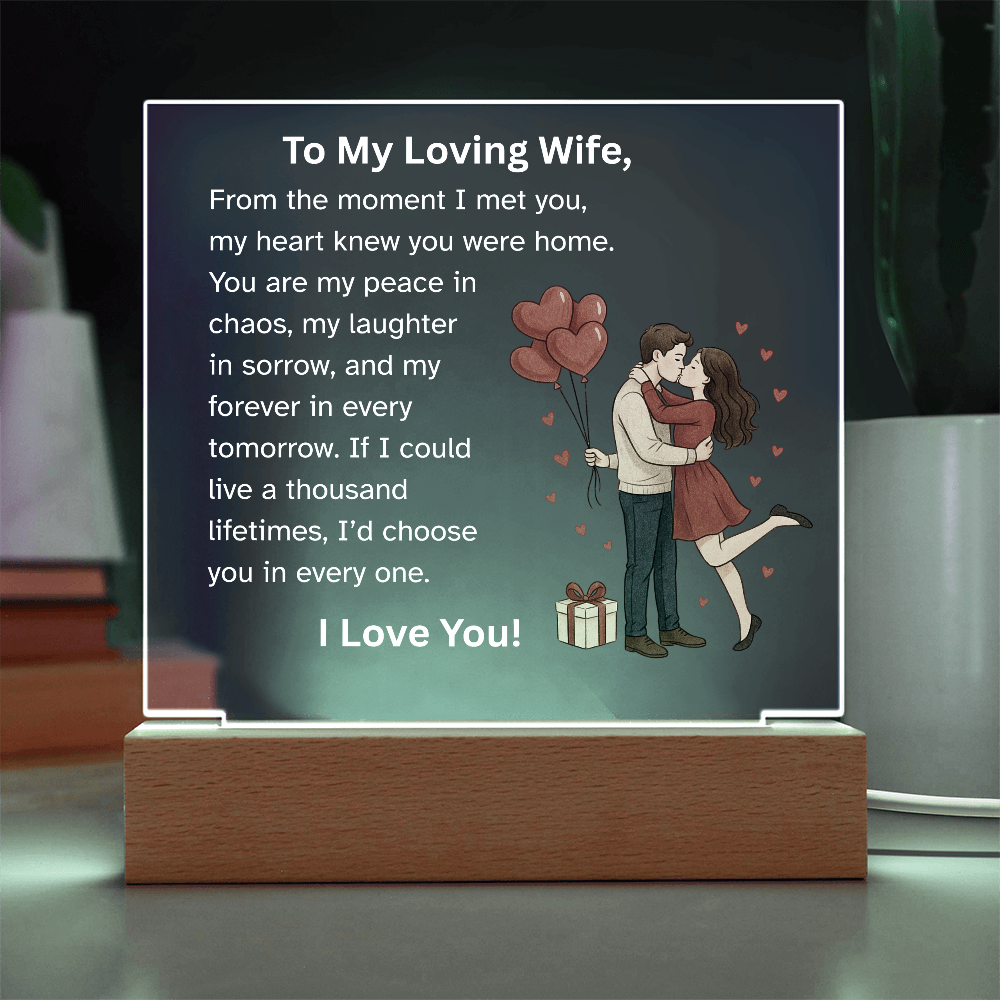 To My Loving Wife – Romantic Couple Acrylic Plaque