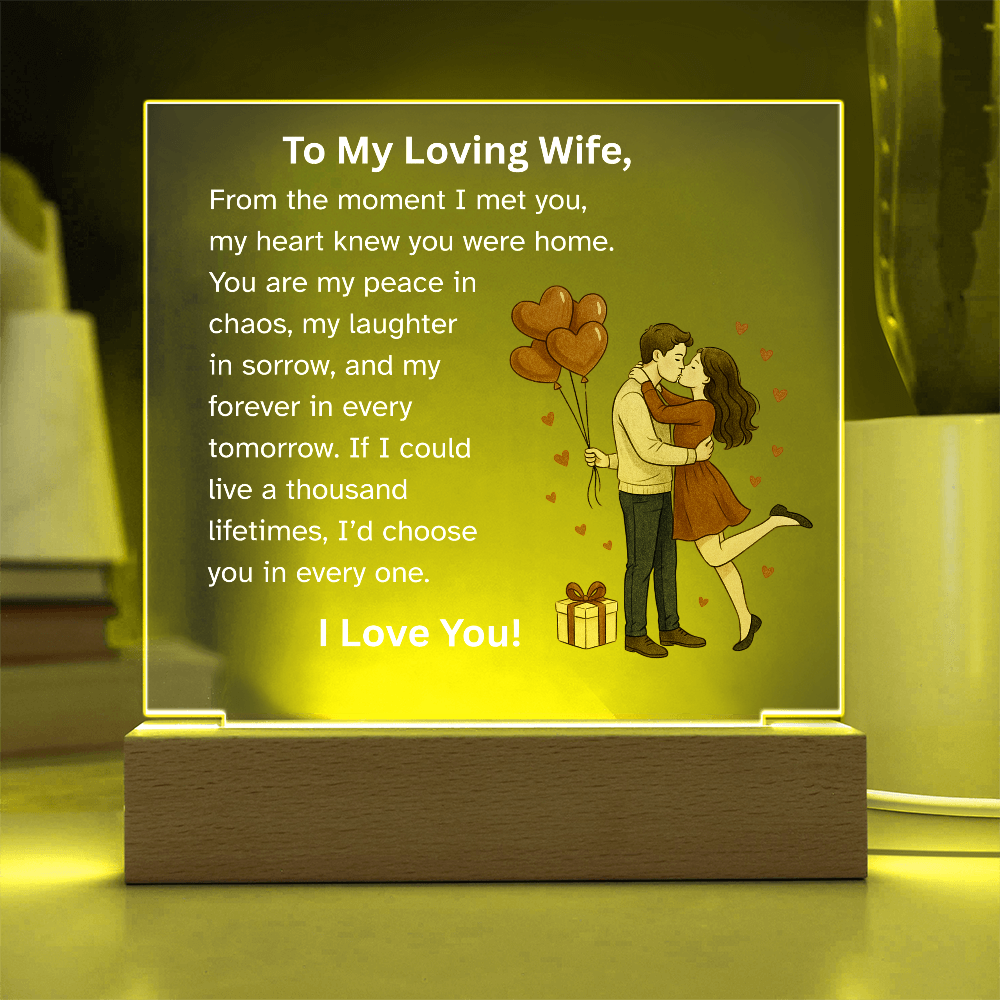 To My Loving Wife – Romantic Couple Acrylic Plaque