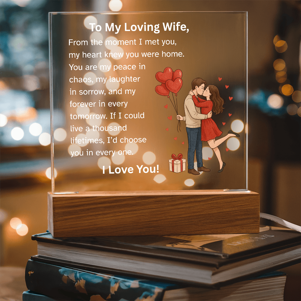 To My Loving Wife – Romantic Couple Acrylic Plaque