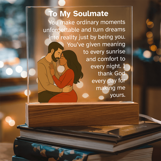 To My Soulmate – Romantic Acrylic Plaque Gift for Him or Her