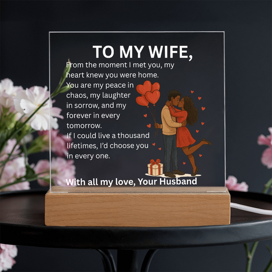 To My Wife Acrylic Plaque
