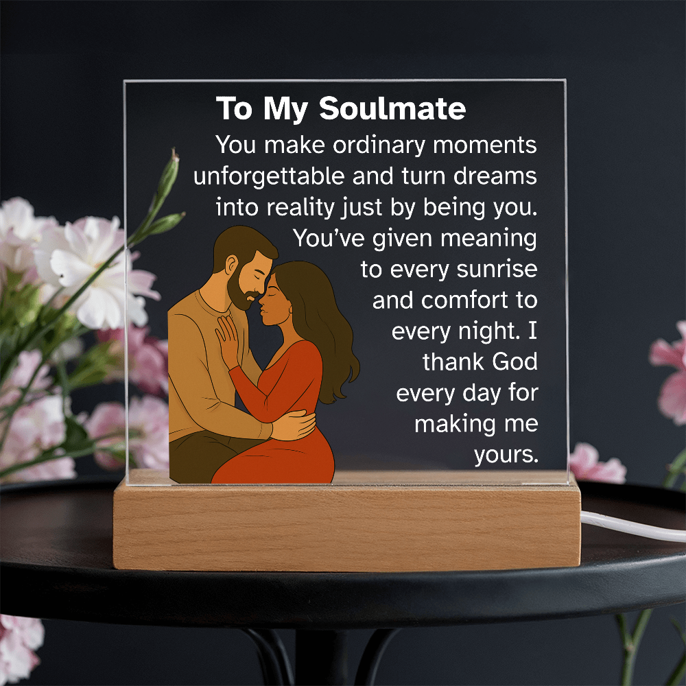 To My Soulmate – Romantic Acrylic Plaque Gift for Him or Her