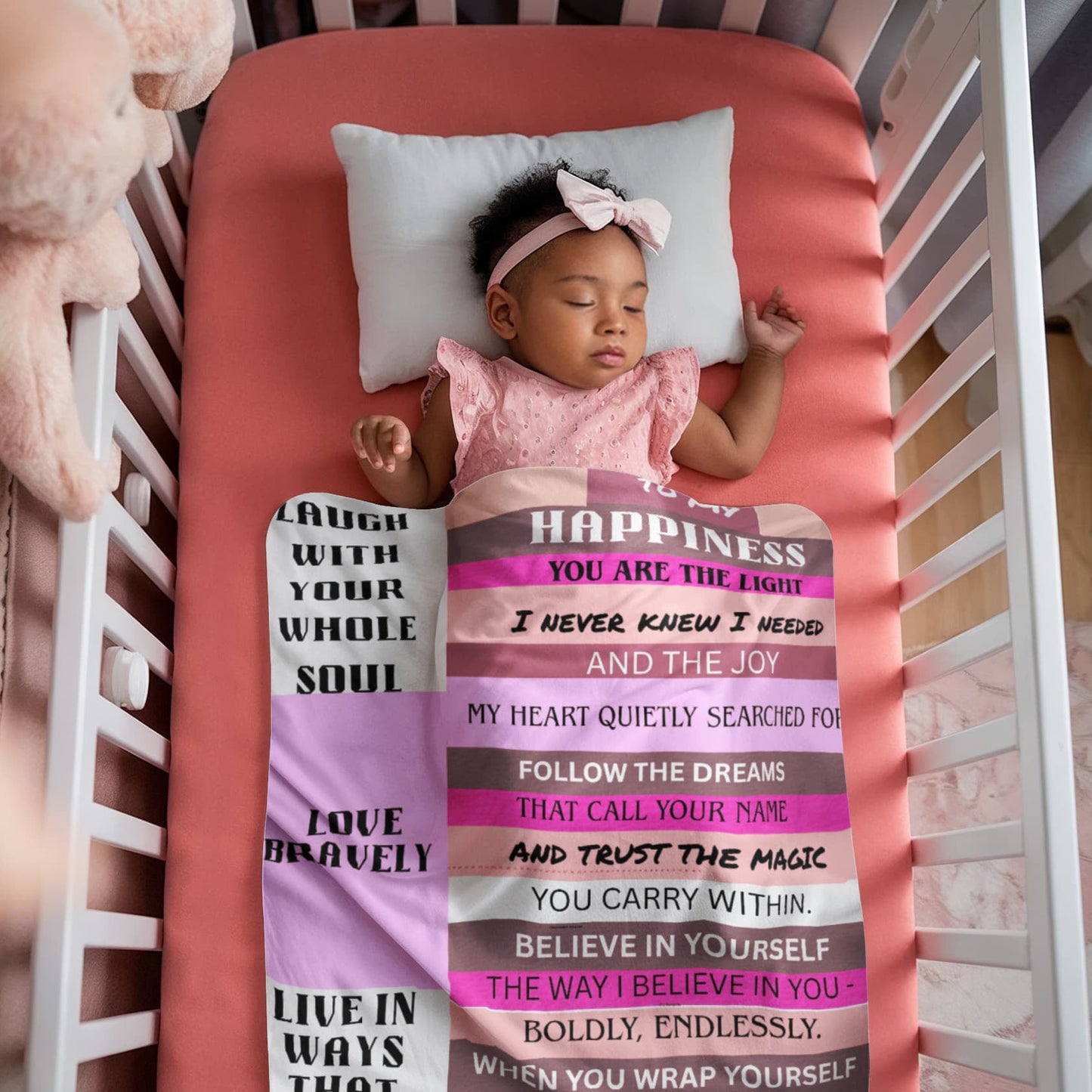 “To My Happiness” Inspirational Message Blanket