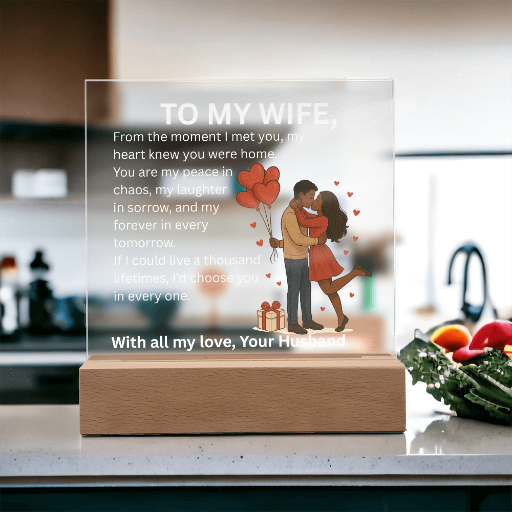 To My Wife – Heartfelt Love Message Acrylic Plaque | Romantic Christmas, Anniversary, Birthday, or Valentine's Day Gift from Husband