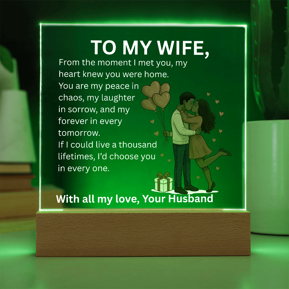 To My Wife – Heartfelt Love Message Acrylic Plaque | Romantic Christmas, Anniversary, Birthday, or Valentine's Day Gift from Husband