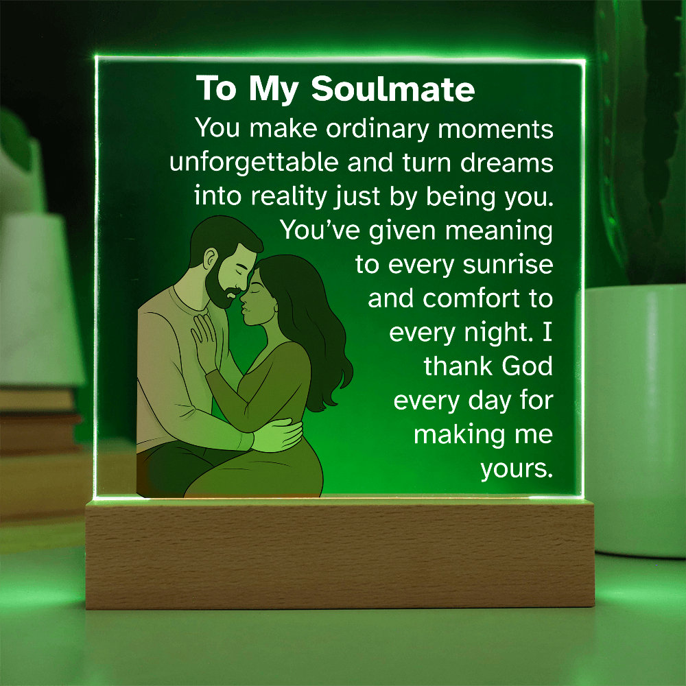 To My Soulmate – Romantic Acrylic Plaque Gift for Him or Her