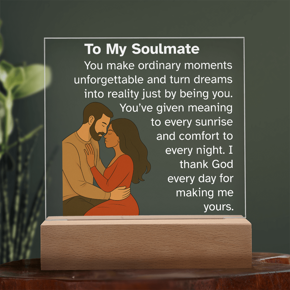 To My Soulmate – Romantic Acrylic Plaque Gift for Him or Her