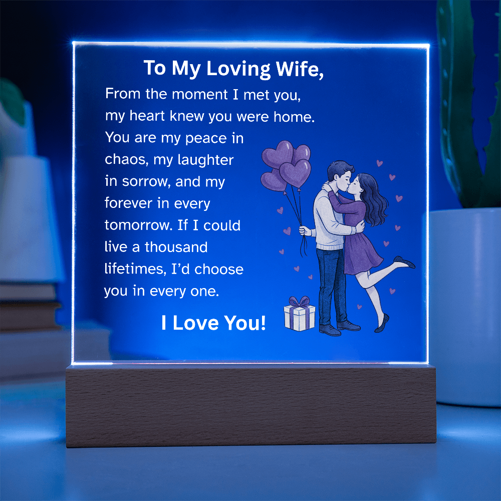 To My Loving Wife – Romantic Couple Acrylic Plaque