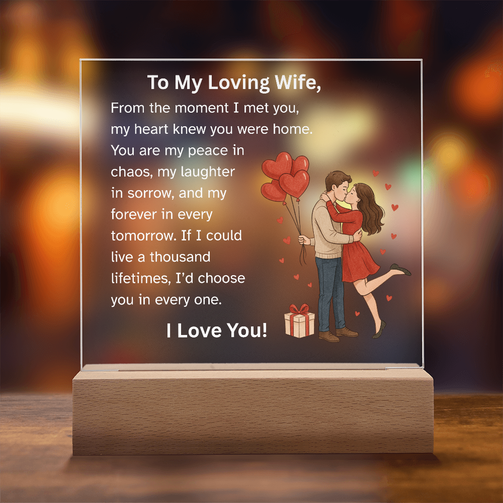 To My Loving Wife – Romantic Couple Acrylic Plaque