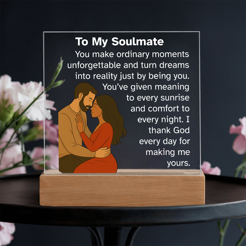 To My Soulmate – Romantic Acrylic Plaque Gift for Him or Her