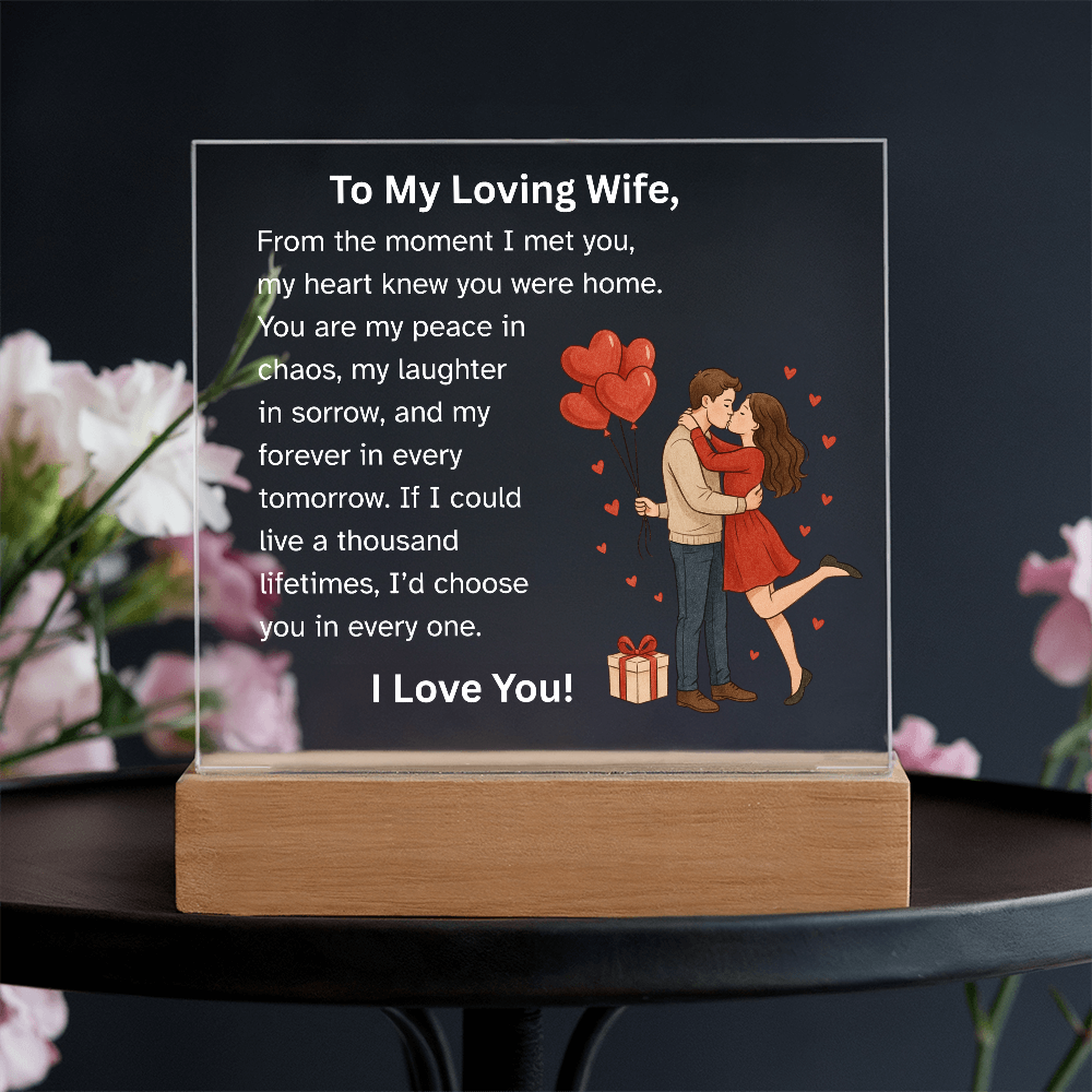 To My Loving Wife – Romantic Couple Acrylic Plaque